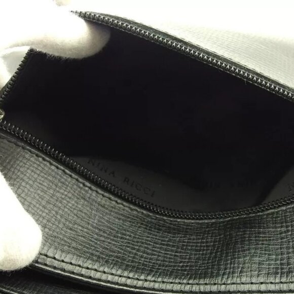 NINA RICCI Shoulder Bag NR Mark Leather Authentic Used - Picture 8 of 9
